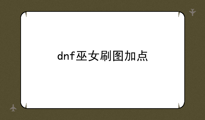 dnf巫女刷图加点