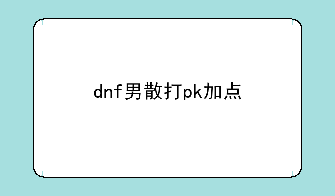 dnf男散打pk加点